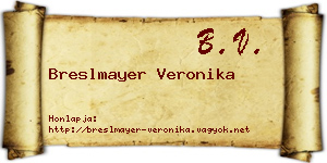 Breslmayer Veronika névjegykártya